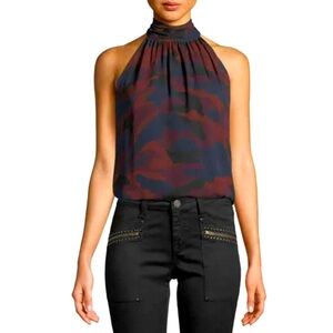 NWOT JOIE Camo Halter Silk Top